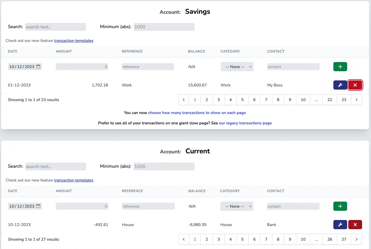multiple accounts in Finance Tracker