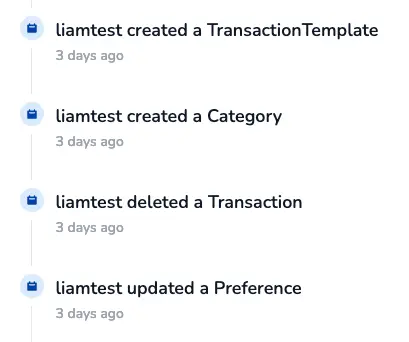 showing a UI feed for the laravel activity log table